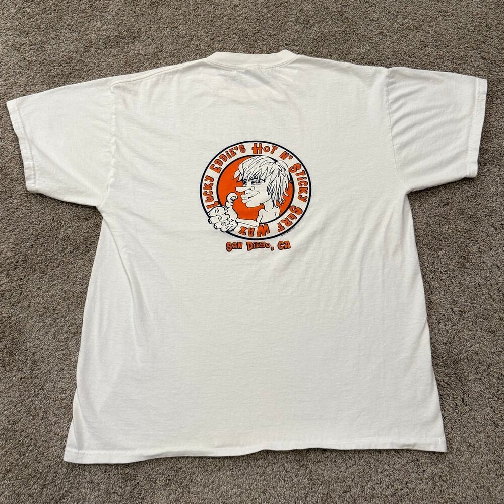 Y2K Surf Tee Sticky Eddies Surf Wax Men's Large